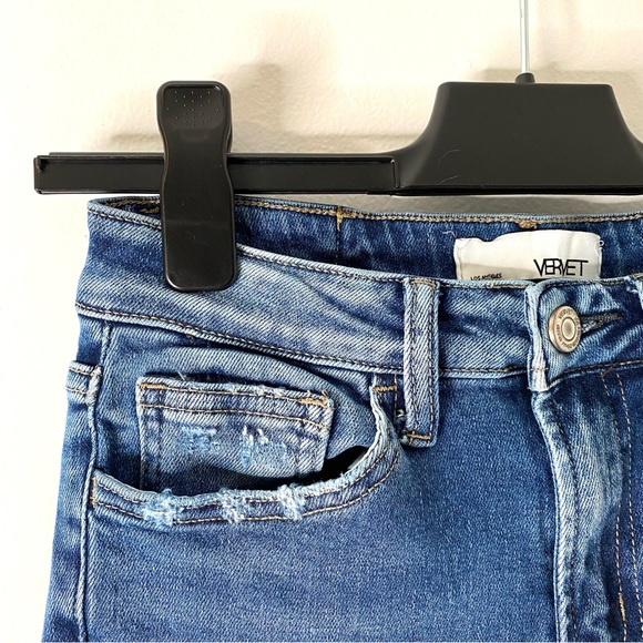 Vervet High Rise Straight Leg Ripped Jeans - Picture 2 of 9